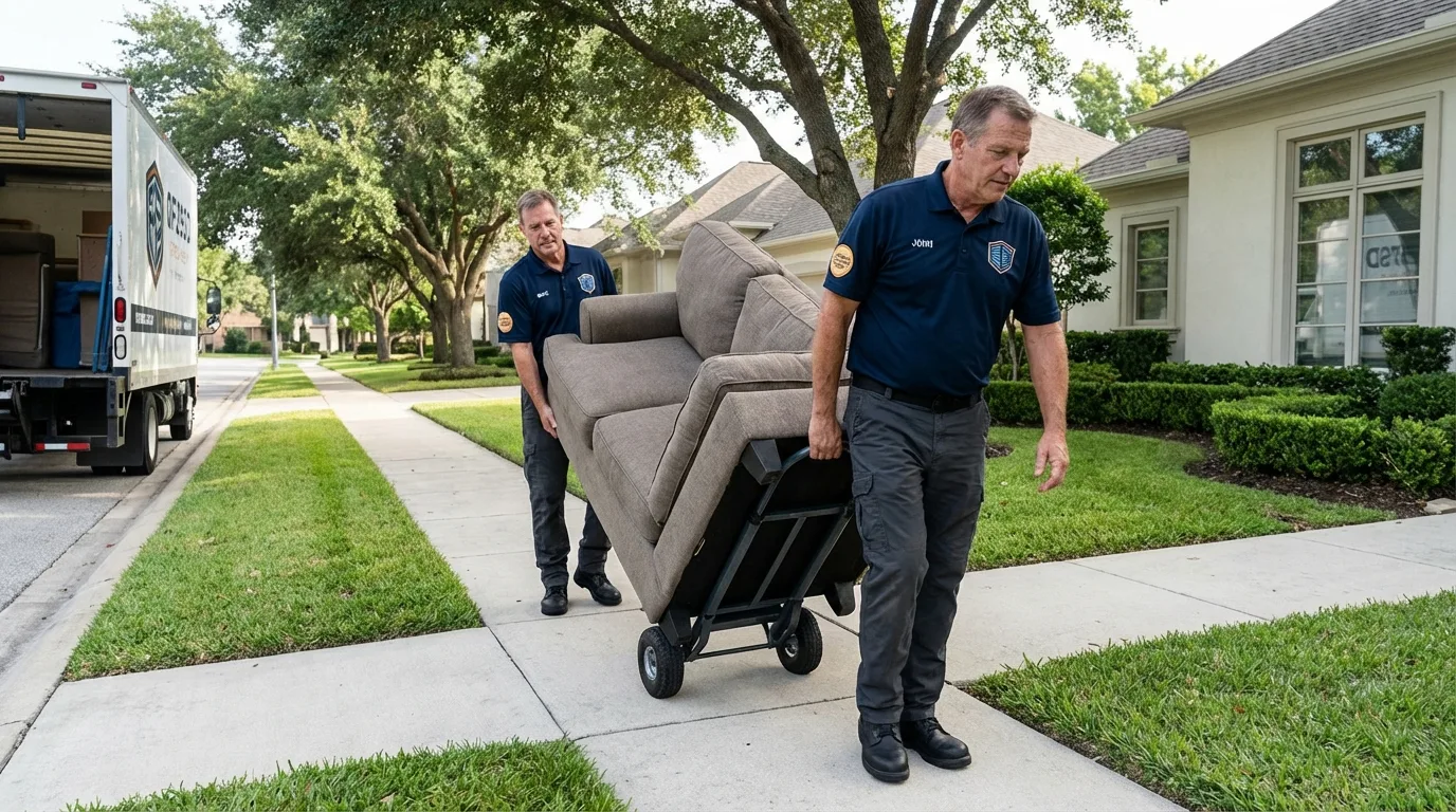 Local residential moving crew loading furniture in Magalia, CA