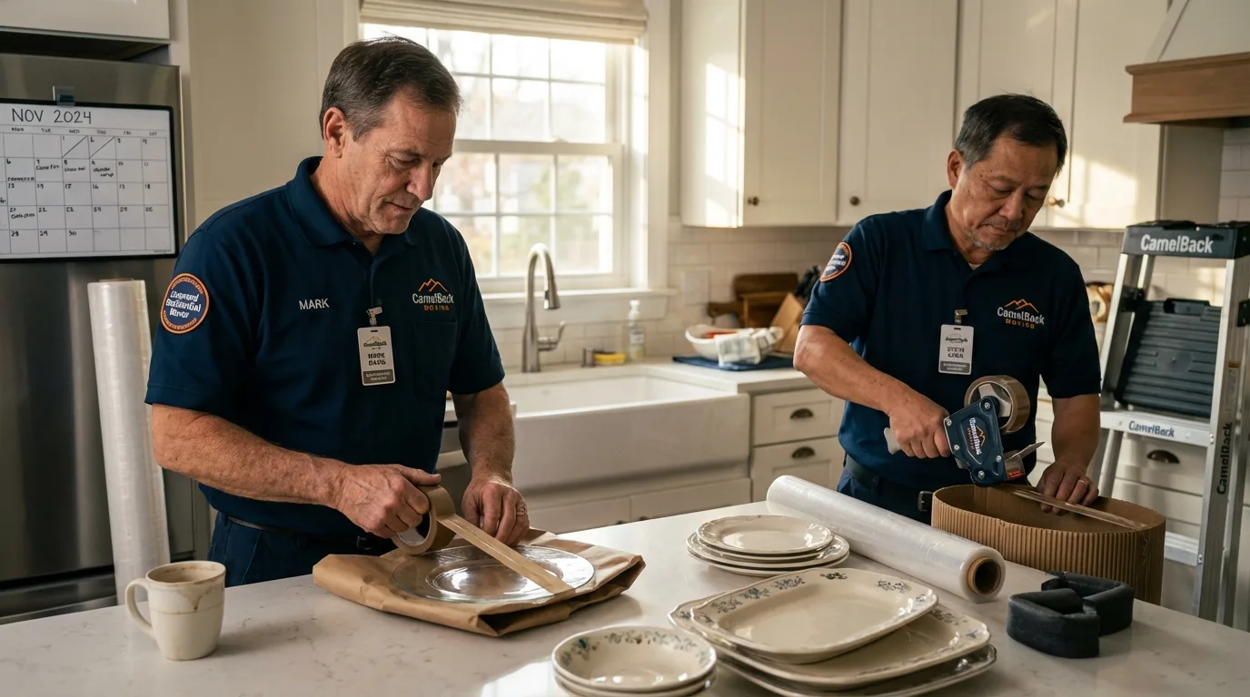 Professional crew packing kitchen dishware in Magalia, CA